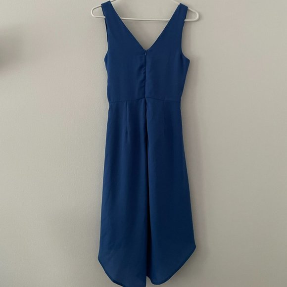 Lulus Baldwin Blue High-Low Wrap Midi Dress - Picture 7 of 7